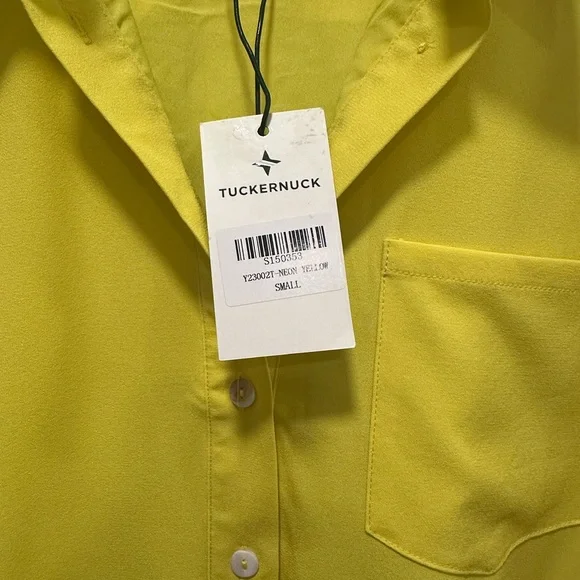 Tuckernuck Neon Yellow Crepe Callahan Shirt Dress - Picture 10 of 13